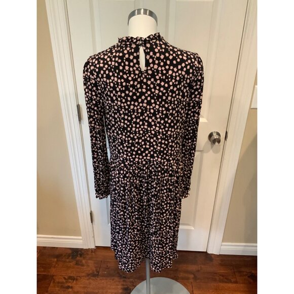 Boden Pink & Black Spotted Ruffle Collar Dress, Size 12L - Picture 5 of 7